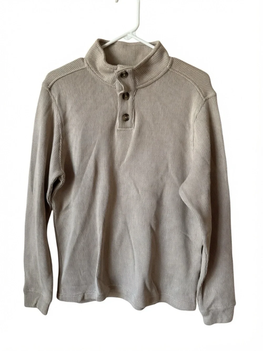 Hawker Rye Men's Beige Button-Neck Sweater